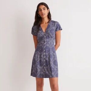 Madewell Shirred Button-Front Navy Bandana Paisley Mini Dress size 00